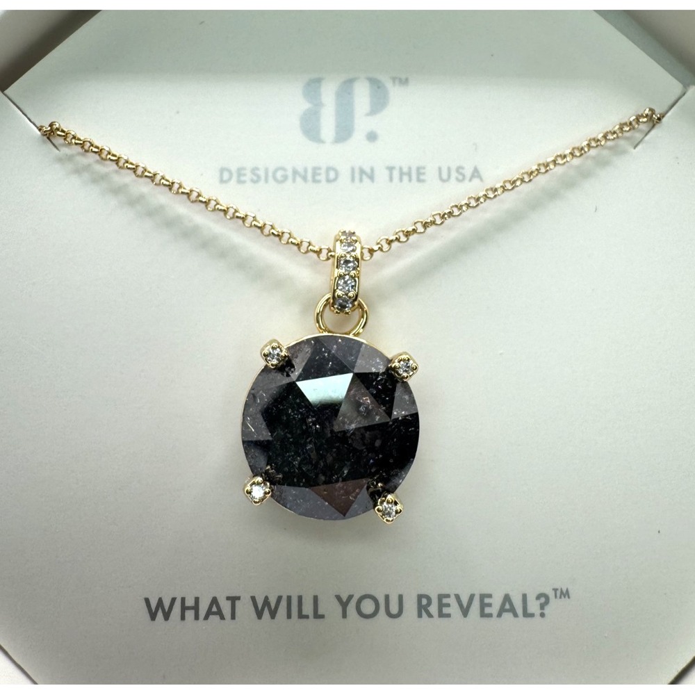 Bomb Party Soul Of The Earth Black Ice Crystal Necklace NK35500 Gold Plated
